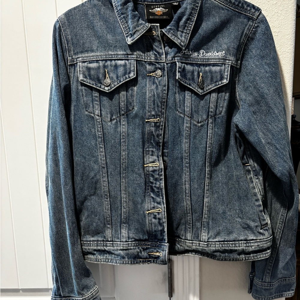 Harley-Davidson Women's Dark Blue Denim Trucker Jacket